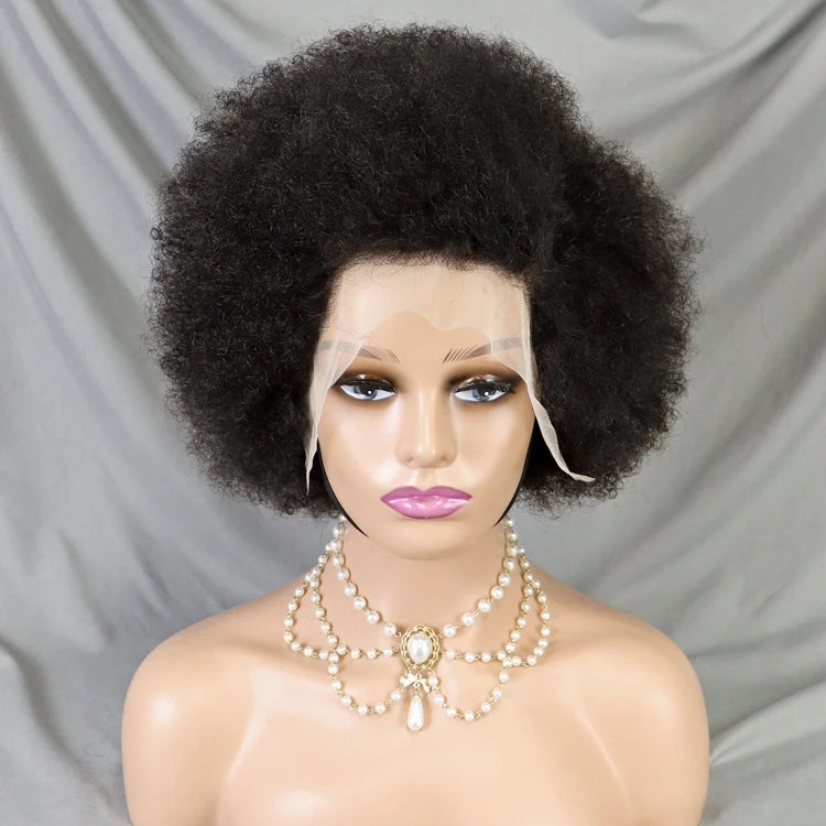 13x4 Lace Closure Frontal Wigs for Black Women Afro Kinky Curly Non Blend Hair Short Afro Curly Wig with Deep Wave Style