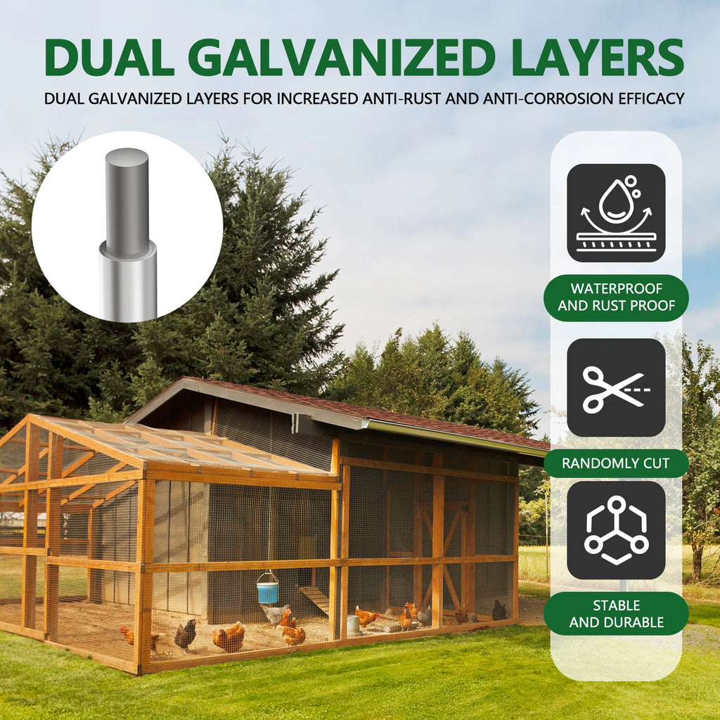 1/2x48x100ft Hardware Cloth 19-Gauge Welded Galvanized Mesh Roll for Hog Wire Fences, Greenhouse Flooring & Crawl Space Covers