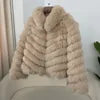 2024 New Arrival Winter Thick Warm Leather Fur Jacket Women Real Fox Fur Coat