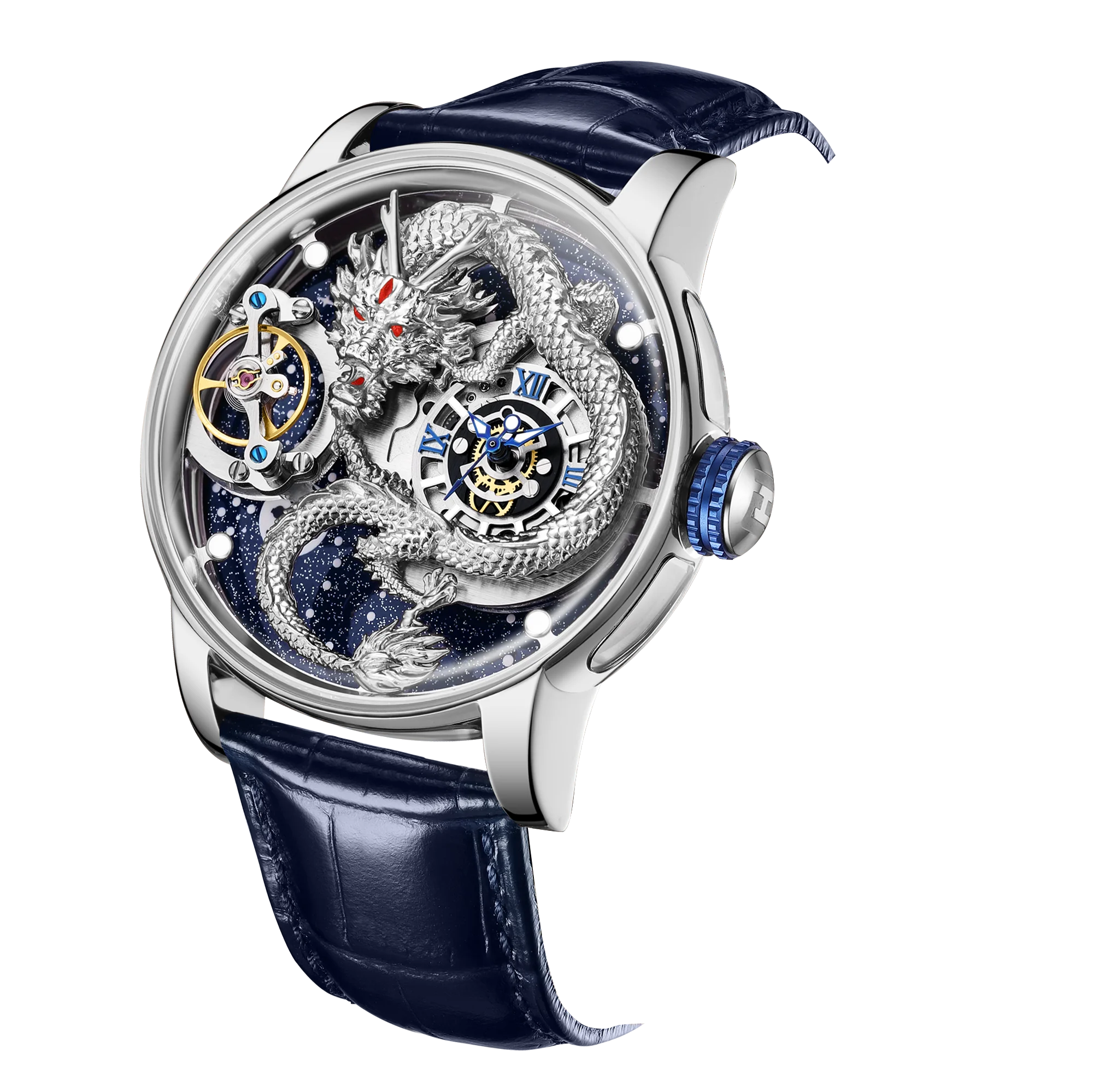 100% High-quality Men's Mechanical Watch with Stainless Steel Curved Surface  3D Automatic Waterproof Custom Watch Set with logo