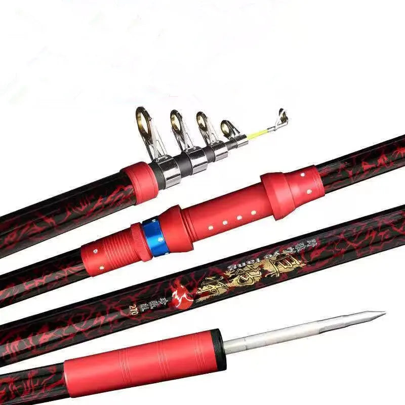 2.1m - 3.6m ultra Light ultra Hard 45-layer Fiberglass Telescopic Marine Saltwater Fishing Rod