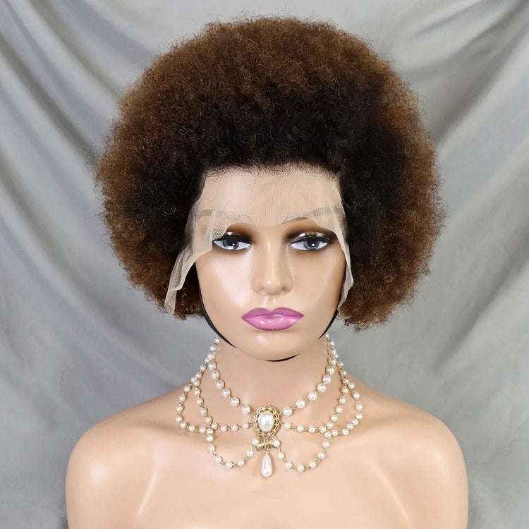 13x4 Lace Closure Frontal Wigs for Black Women Afro Kinky Curly Non Blend Hair Short Afro Curly Wig with Deep Wave Style