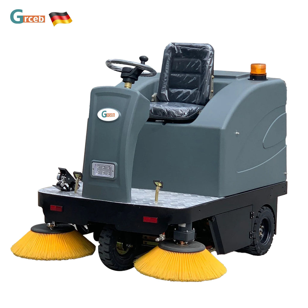 1450A Electric Ride-On Street Sweeper Industrial Floor Vacuum Sweeper Automatic Cleaning Home Hotels Printing Shops Core Brush