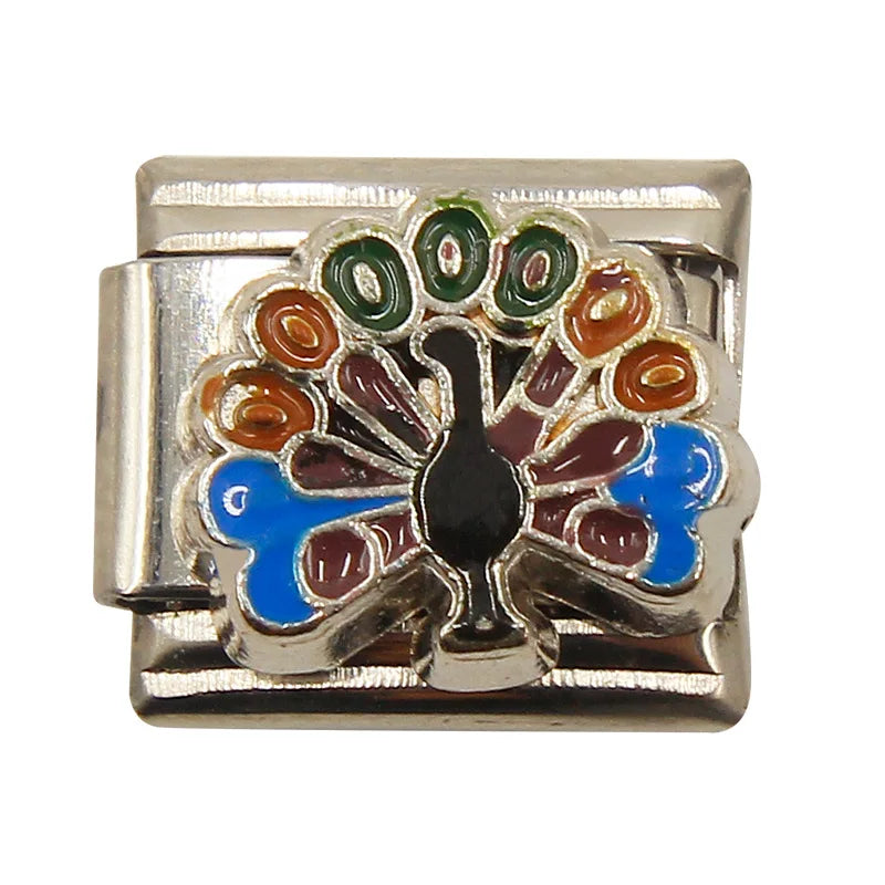 Mixed Charms Italian Link Charms Fits 9mm Stainless Steel Bracelet Jewelry Making DIY Watermelon Lamb Panda Decoration