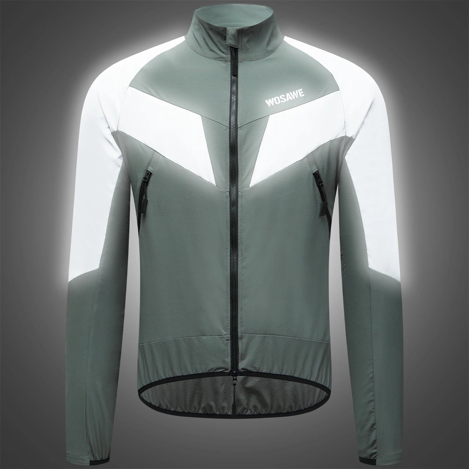 WOSAWE Reflective Cycling Jacket Winter Autumn Bicycle Windbreaker Bike Soft Windproof Waterproof Motorbike Jacket Men Coat