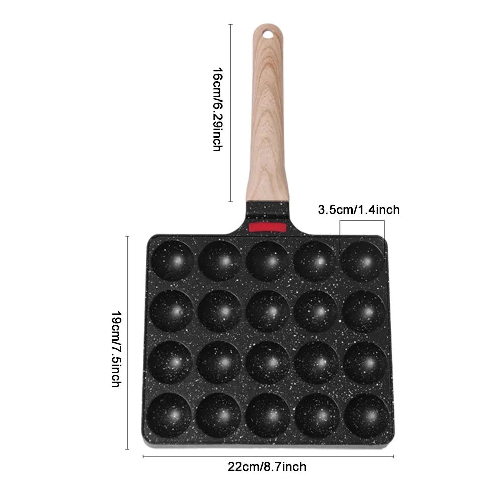 Takoyaki Pan 20 Molds Takoyaki Maker Skillet Aluminum Alloy Nonstick Grill Pan Cooking Plate for Octopus Balls Pancake cake make