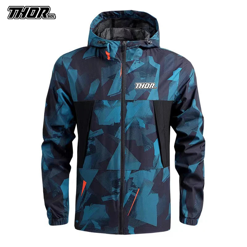 THORSOL 2025 New Men's Motocross Bicycle Cycling Jacket Windbreaker Quick Dry Outdoor Racing Mountain Bike Rompevientos Ciclismo