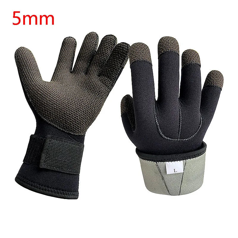 3/5mm Thicken Kevlar Diving Gloves Scratch Proof Fish Hunting Warm Gloves Deep Dive Underwater Spearfishing Skiing Gloves