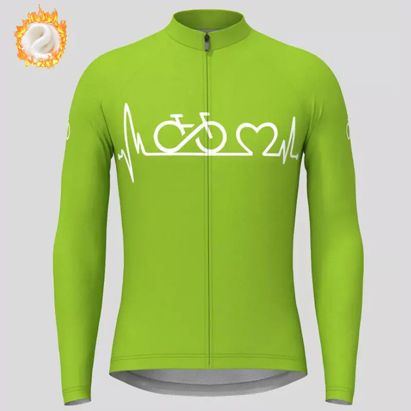 2022 Team Winter Cycling Jersey Men's Thermal Fleece Bicycle Clothing MTB Long Sleeve Warm Tops Road Bike Outdoor Sports Jacket