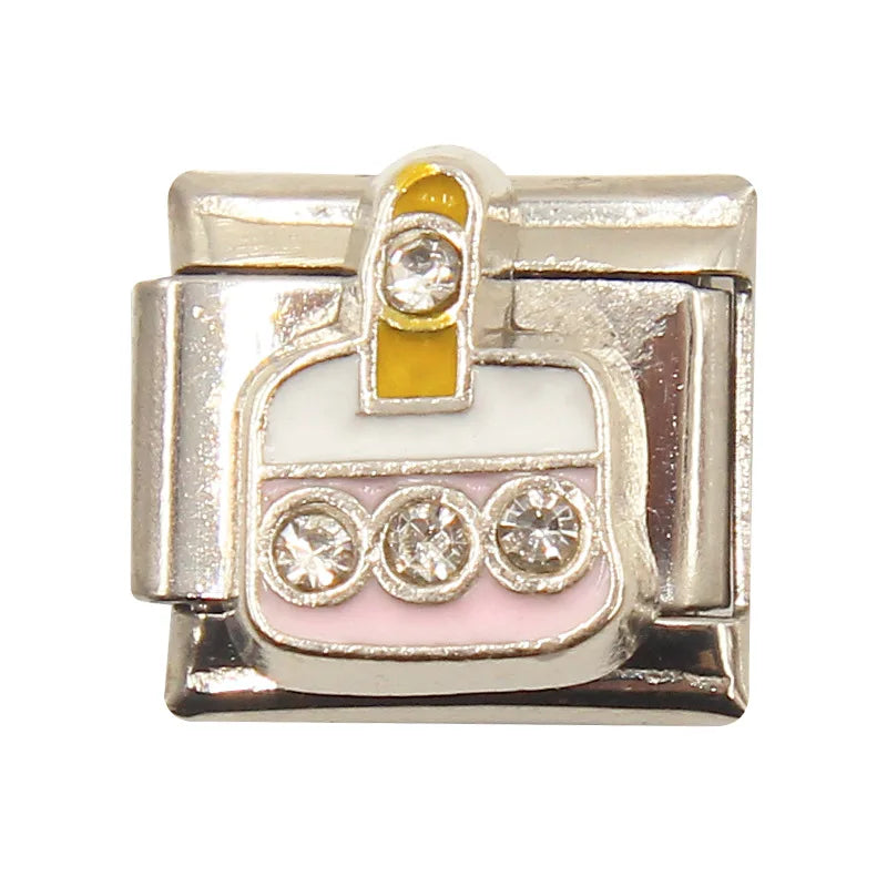 Mixed Charms Italian Link Charms Fits 9mm Stainless Steel Bracelet Jewelry Making DIY Watermelon Lamb Panda Decoration