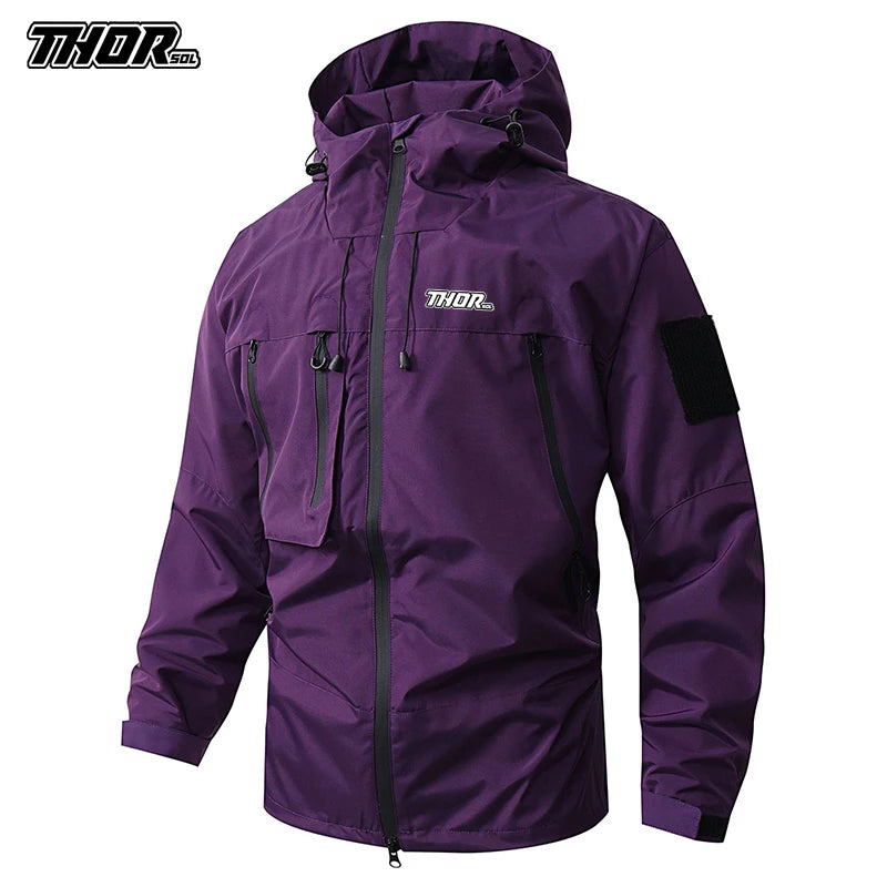 2025 New Raincoat Windbreaker Autumn Men's Mountain Bike Jackets Outdoor Hiking Hooded Coats Men MTB Bicycle Waterproof Clothing