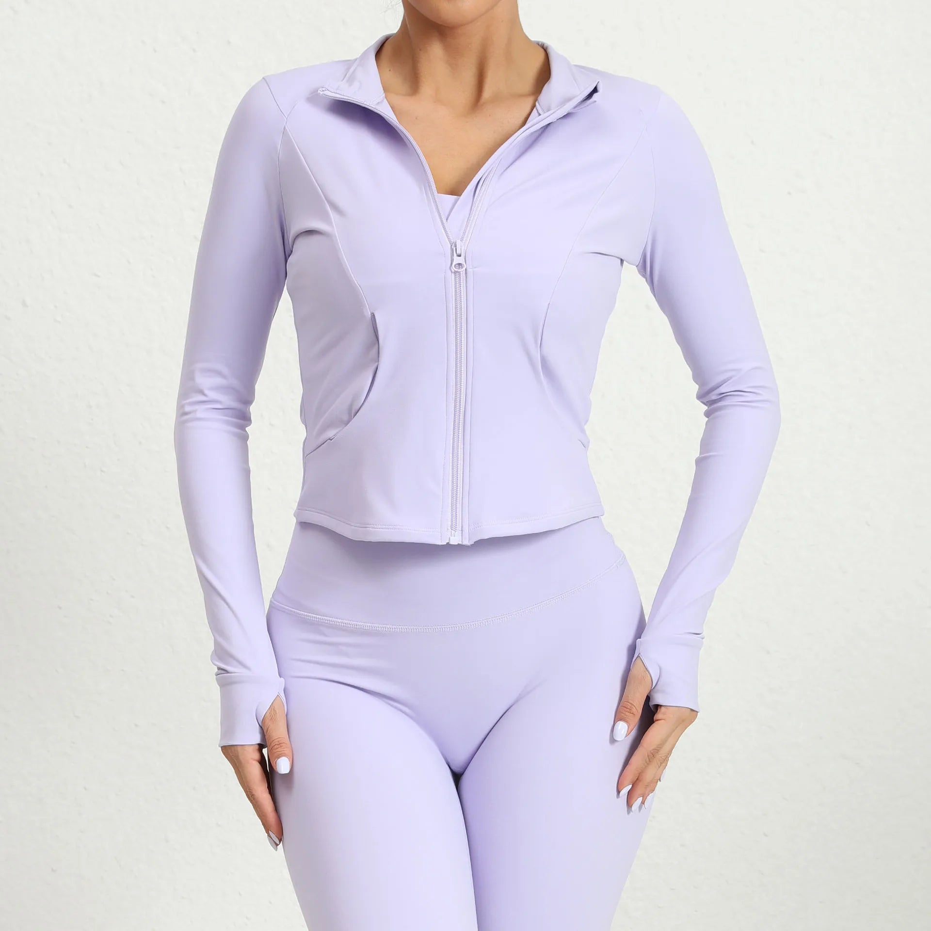 Women's Fitted Yoga Jacket Stretch Workout Top Lightweight Outerwear for Pilates, Gym & Outdoor Training Athletic Zip-Up Cover