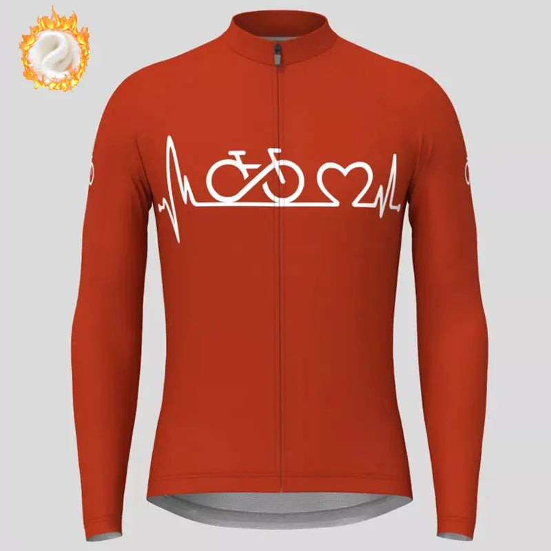 2022 Team Winter Cycling Jersey Men's Thermal Fleece Bicycle Clothing MTB Long Sleeve Warm Tops Road Bike Outdoor Sports Jacket