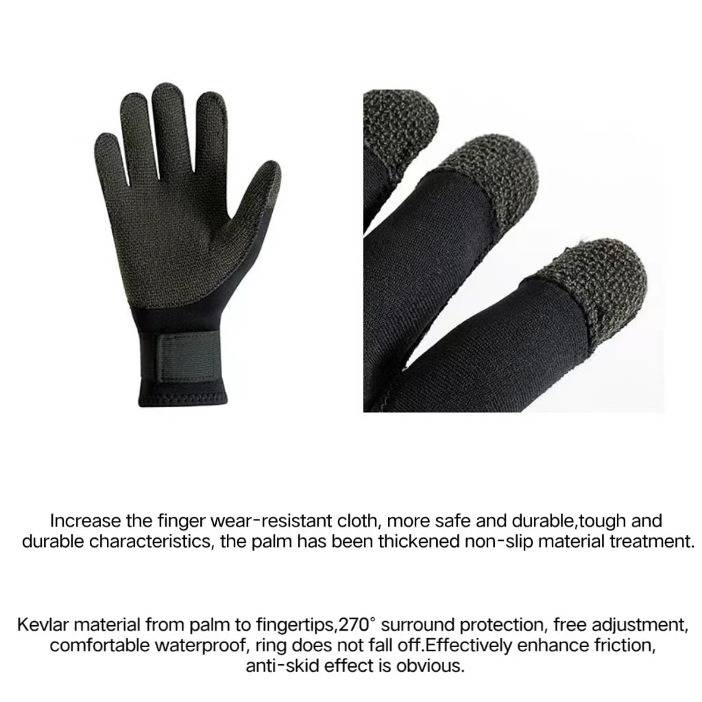 3/5mm Thicken Kevlar Diving Gloves Scratch Proof Fish Hunting Warm Gloves Deep Dive Underwater Spearfishing Skiing Gloves