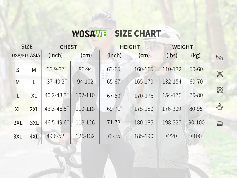 WOSAWE Reflective Cycling Jacket Winter Autumn Bicycle Windbreaker Bike Soft Windproof Waterproof Motorbike Jacket Men Coat