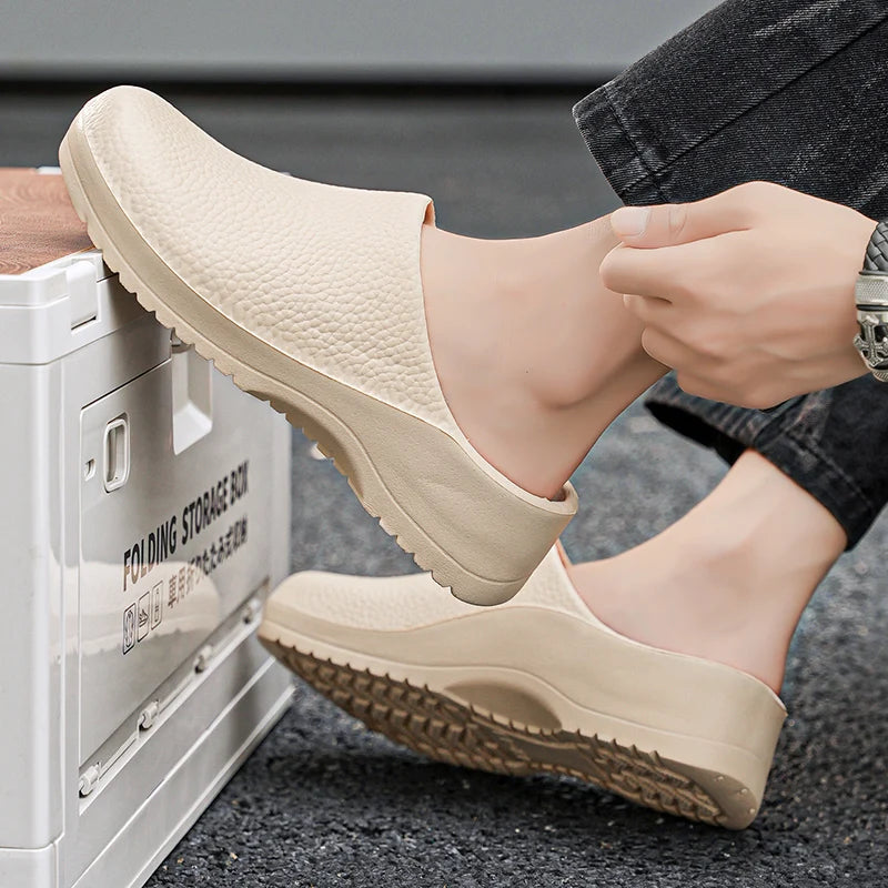 Men Sandals Garden Clogs Waterproof Anti-Slip Oil-Resistant Chef Shoes Comfortable Slippers Women Workers Outdoor Fishing Shoes