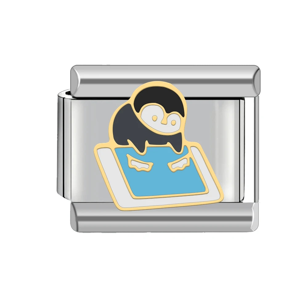 Letters Christmas Stockings Bags Skulls Rose Style Italian Style Link Charm (Fits 9mm Stainless Steel Bracelet) Jewelry Making D