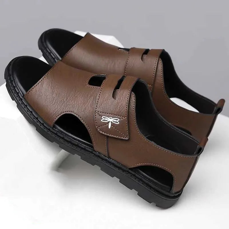 New Men's Sandals Fashion Brand Roman Sandals for Men Soft Bottom Comfortable Beach Shoes High Quality Leather Men Casual Shoes