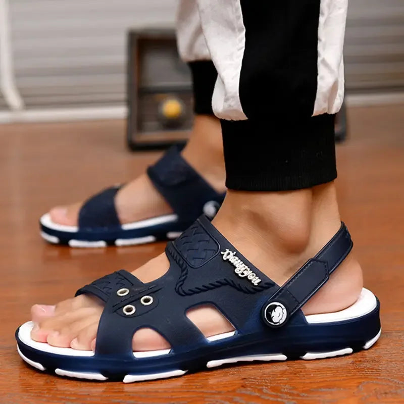 Sandals  Men Slippers Outdoor Beach Casual Shoes Zapatos De Hombre Indoor Durable Anti Slip Peep Toe New 2023