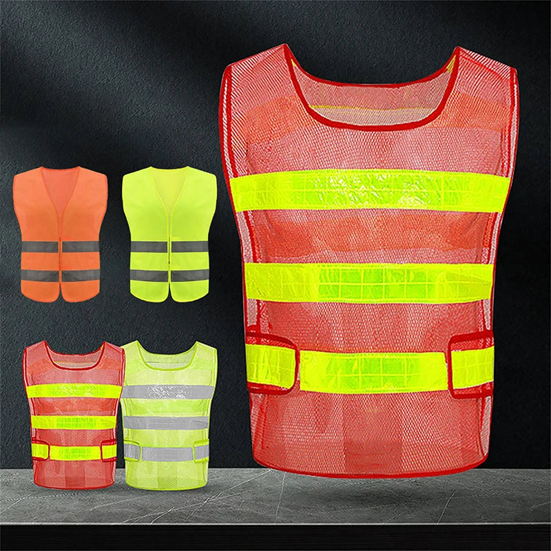 Safety High Visibility Reflective Vest Night Cycling Lightweight Adjustable For Vest Gear For Night Jogging Biking Runing