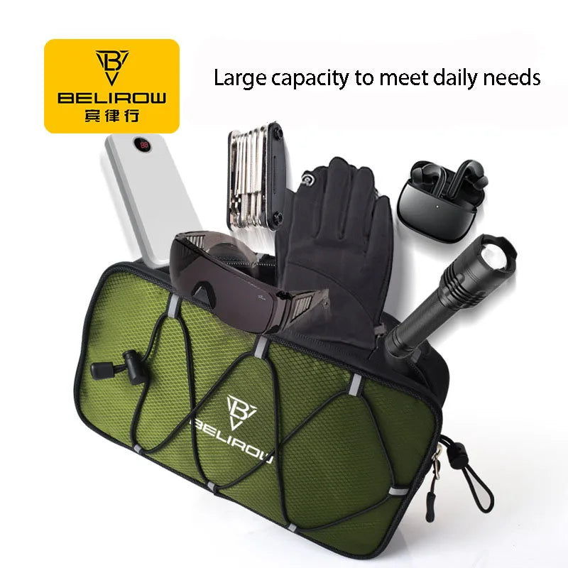 2.1/4.3L Bicycle Handlebar Bag Large Capacity Storage Front Tube Bag Basket Pack Cycling Accessories for MTB Foldable Bike