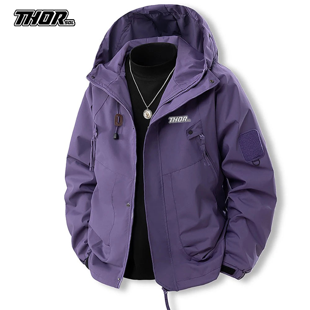 2025 New Raincoat Windbreaker Autumn Men's Mountain Bike Jackets Outdoor Hiking Hooded Coats Men MTB Bicycle Waterproof Clothing