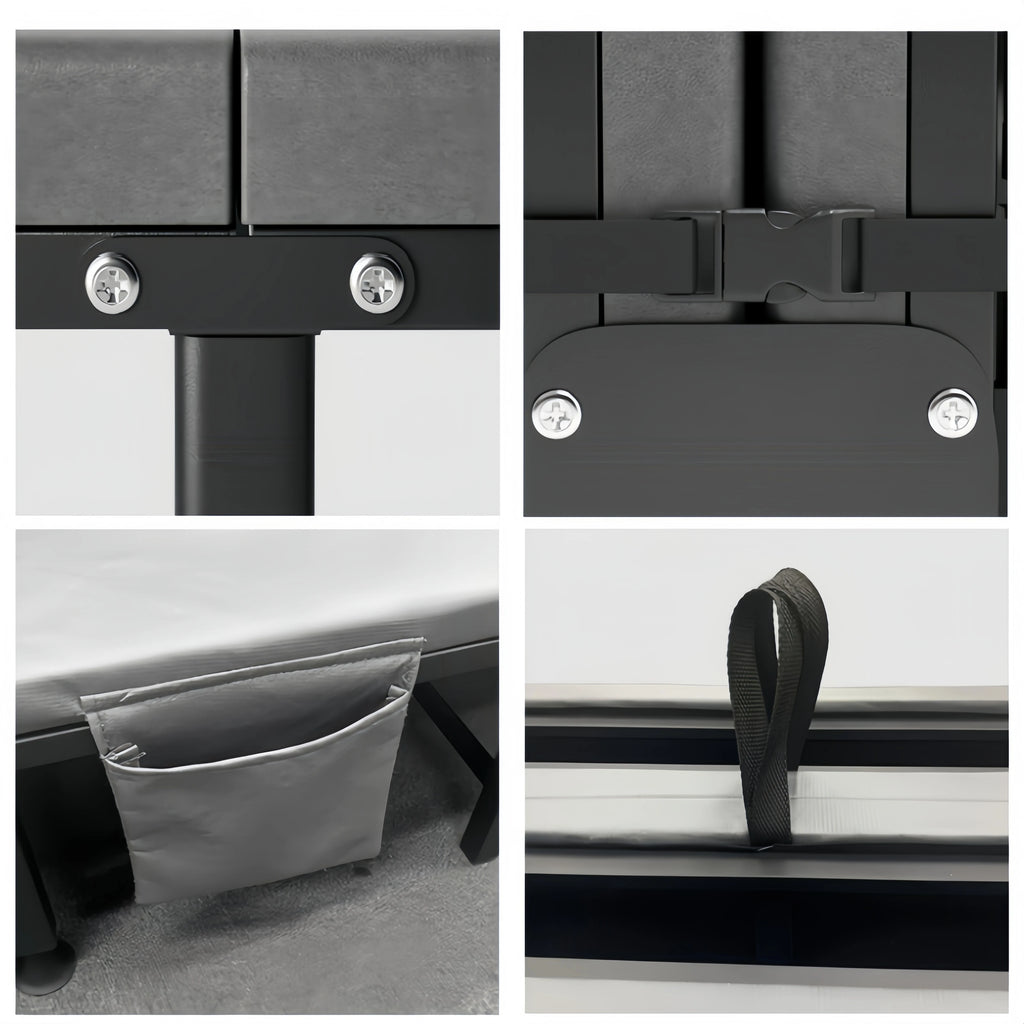 1 Folding Bed Dust Bag or 1 Folding Bed with High Density Compact Storage with High Density Sponge Mattress, Single Bed, Easy to Assemble, Lightweight, Portable Iron Frame Design for Office, Outdoor or Home Use, Safety Design