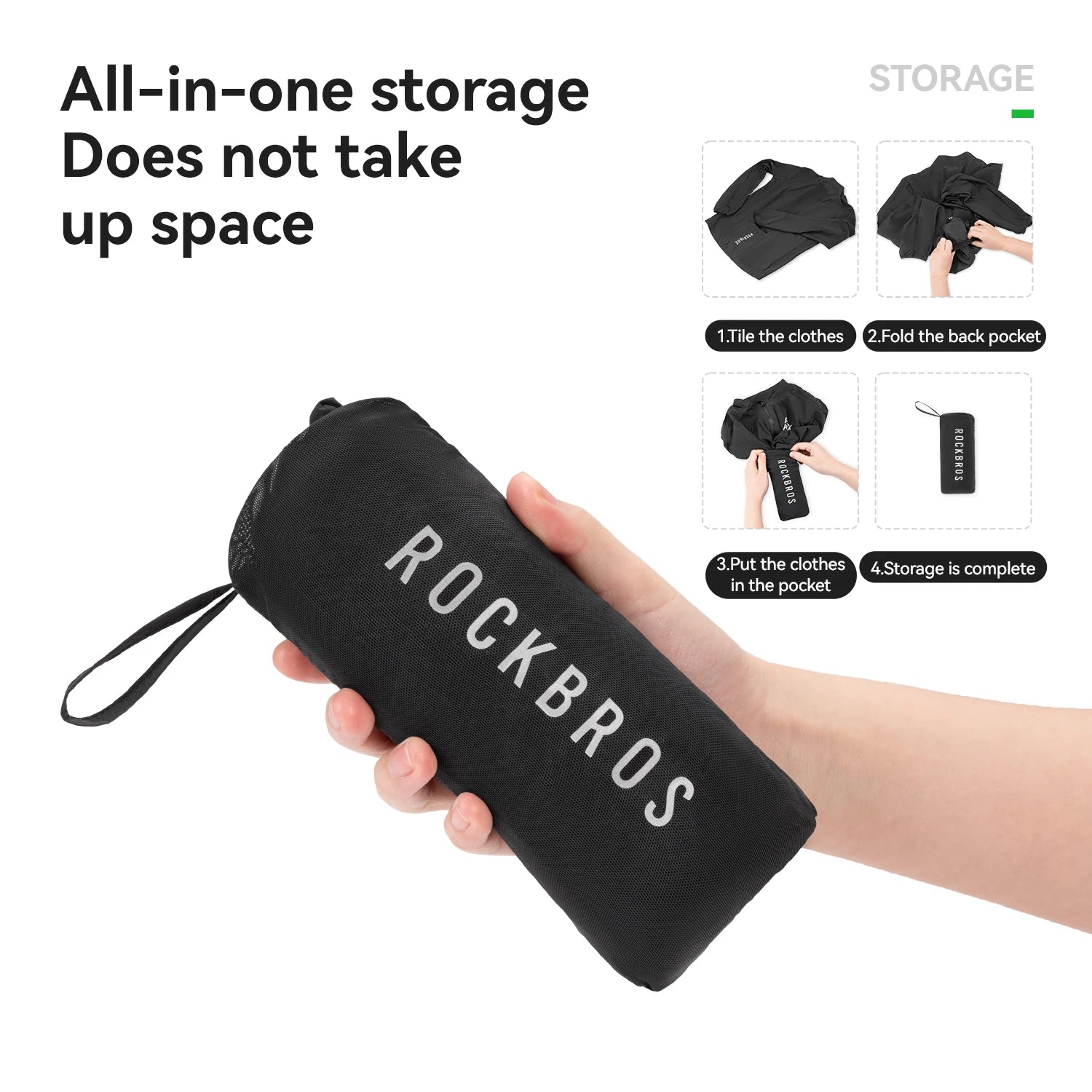 ROCKBROS Lightweight Cycling Windbreaker Portable Windproof Jacket Reflective Sunscreen Coat Men Outdoor Sports Cycling Clothing