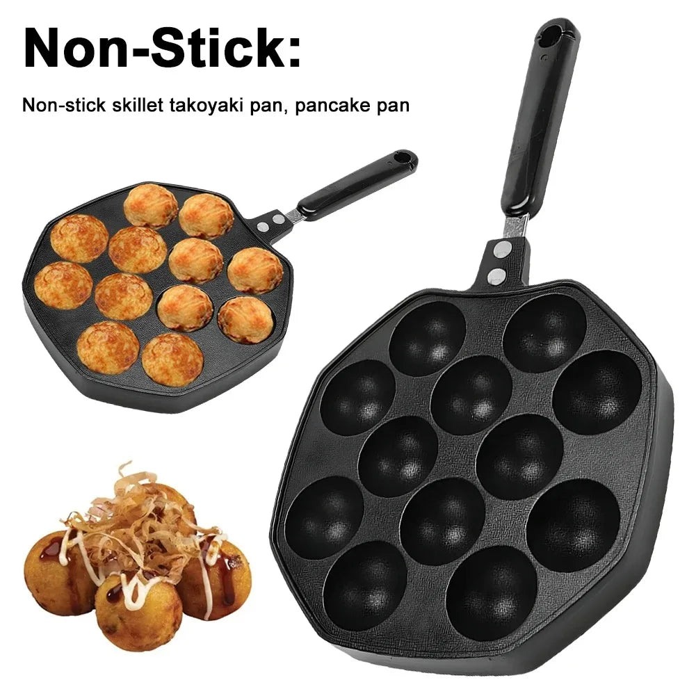 Takoyaki Pan 20 Molds Takoyaki Maker Skillet Aluminum Alloy Nonstick Grill Pan Cooking Plate for Octopus Balls Pancake cake make