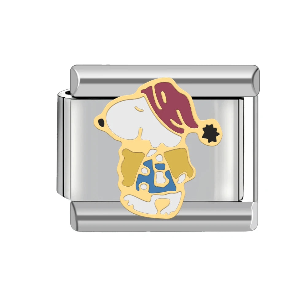 Letters Christmas Stockings Bags Skulls Rose Style Italian Style Link Charm (Fits 9mm Stainless Steel Bracelet) Jewelry Making D