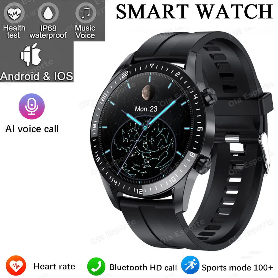 ECG+PPG Bluetooth Call Smart Watch Men Laser Health Blood Pressure Fitnes Sports Watches Man Sports Waterproof Smartwatch+Box