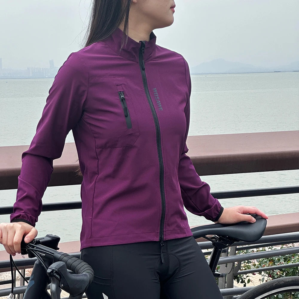WOSAWE Women's Cycling Jacket Waterproof Windbreaker Cycling Clothing Women Road Bike Jacket Sport Bicycle Coat