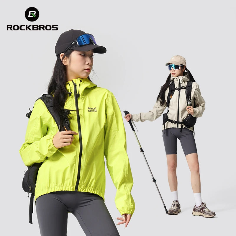ROCKBROS Waterproof Cycling Jacket Raincoat Waterproof Breathable Outdoor Sport Windbreaker Cycling Hiking Men Women EUR Size