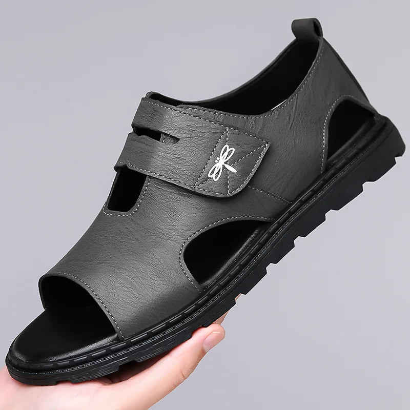 New Men's Sandals Fashion Brand Roman Sandals for Men Soft Bottom Comfortable Beach Shoes High Quality Leather Men Casual Shoes