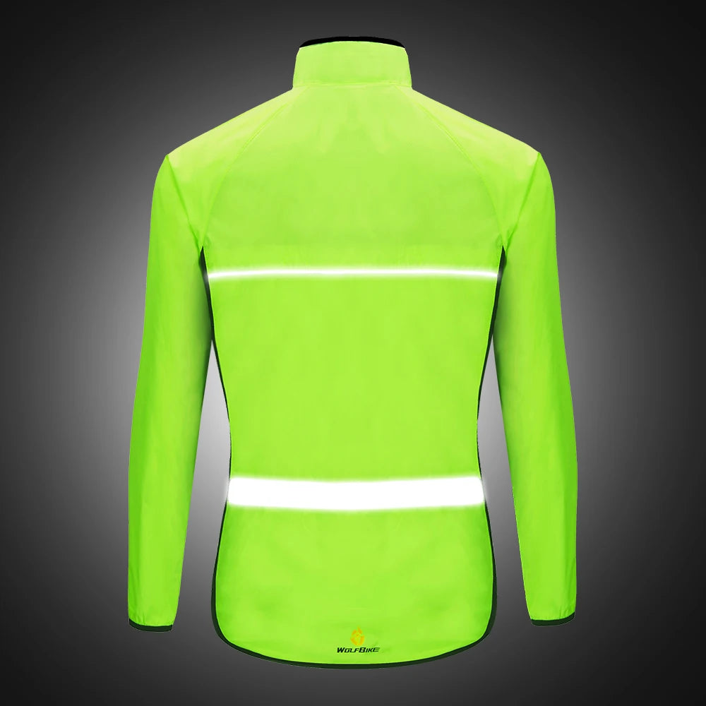 WOLFBIKE Cycling Jacket Winter Men Windbreaker Water Repellent Reflective MTB Bike Long Sleeve Windshield Coat Bicycle Clothing