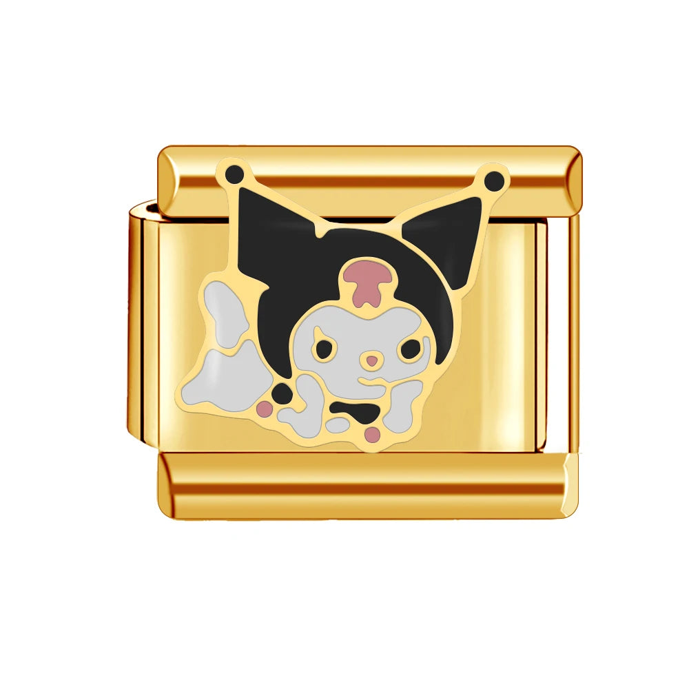 Gold Color Heart Sunflower Cherry Tai Chi Leopard Italian Charm Links Fit 9mm Bracelet Stainless Steel Men Women DIY Making Gift