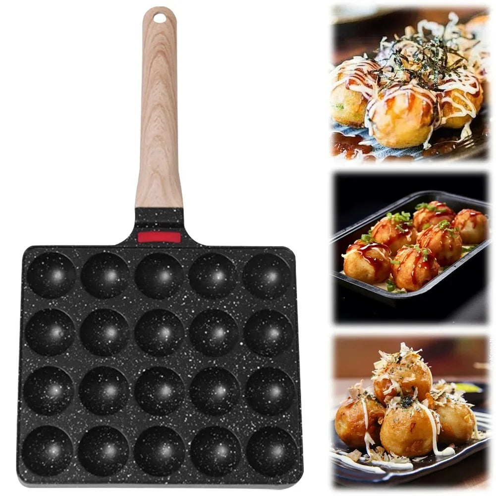 Takoyaki Pan 20 Molds Takoyaki Maker Skillet Aluminum Alloy Nonstick Grill Pan Cooking Plate for Octopus Balls Pancake cake make