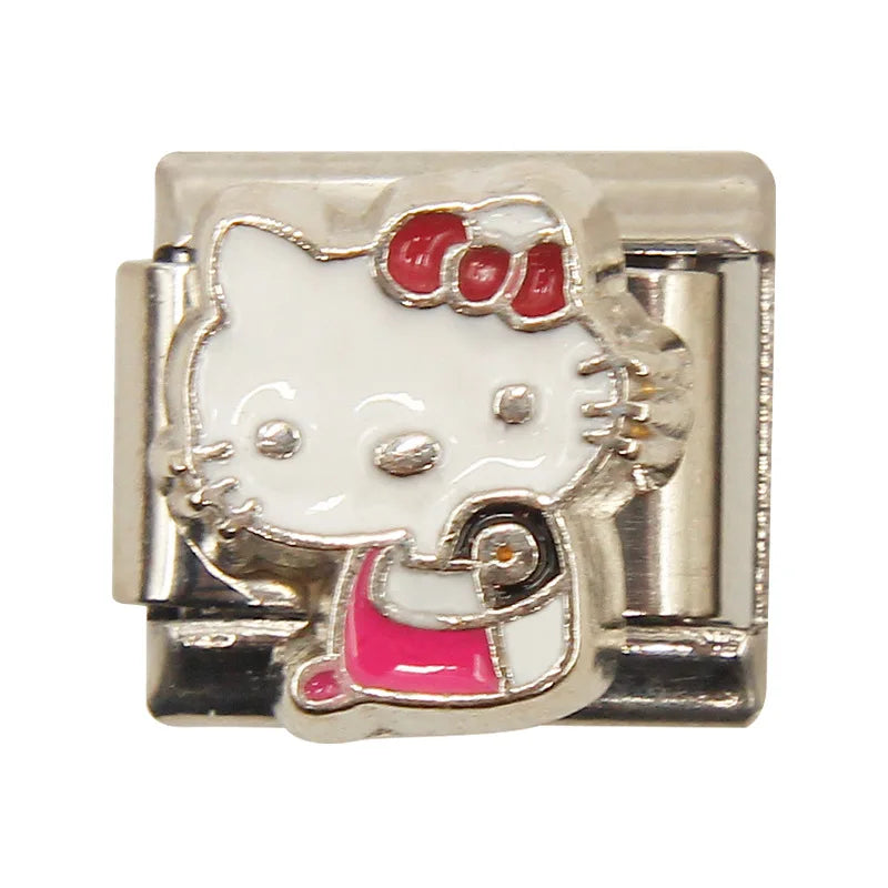 Mixed Charms Italian Link Charms Fits 9mm Stainless Steel Bracelet Jewelry Making DIY Watermelon Lamb Panda Decoration