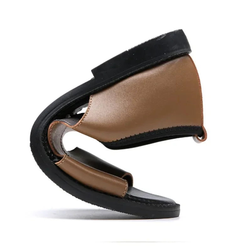 Sandals for Men Brand Casual Shoes Outdoor Fashion Men's Slippers Comfortable Beach Shoes High Quality Leather Man Flat 2025
