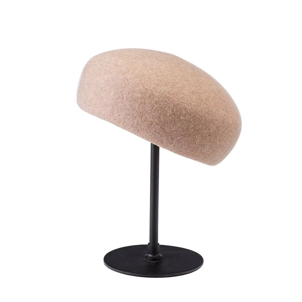 Retro Flight Attendant Ball Hat Women's 100% Wool Felt Beret Party Charming Hat Wedding Cocktail Party Medicine Box Hat