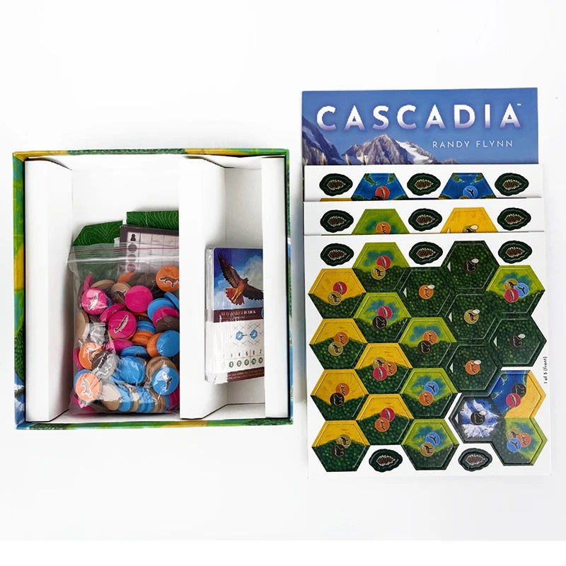 Cascadia Board Game Strategic Competitive for 1-4 Players Create Harmonious Ecosystem English Family Game