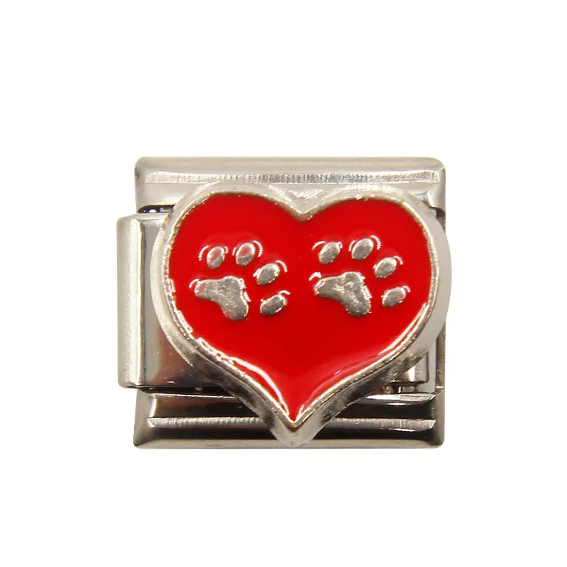 Mixed Charms Italian Link Charms Fits 9mm Stainless Steel Bracelet Jewelry Making DIY Watermelon Lamb Panda Decoration