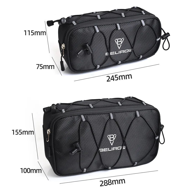 2.1/4.3L Bicycle Handlebar Bag Large Capacity Storage Front Tube Bag Basket Pack Cycling Accessories for MTB Foldable Bike