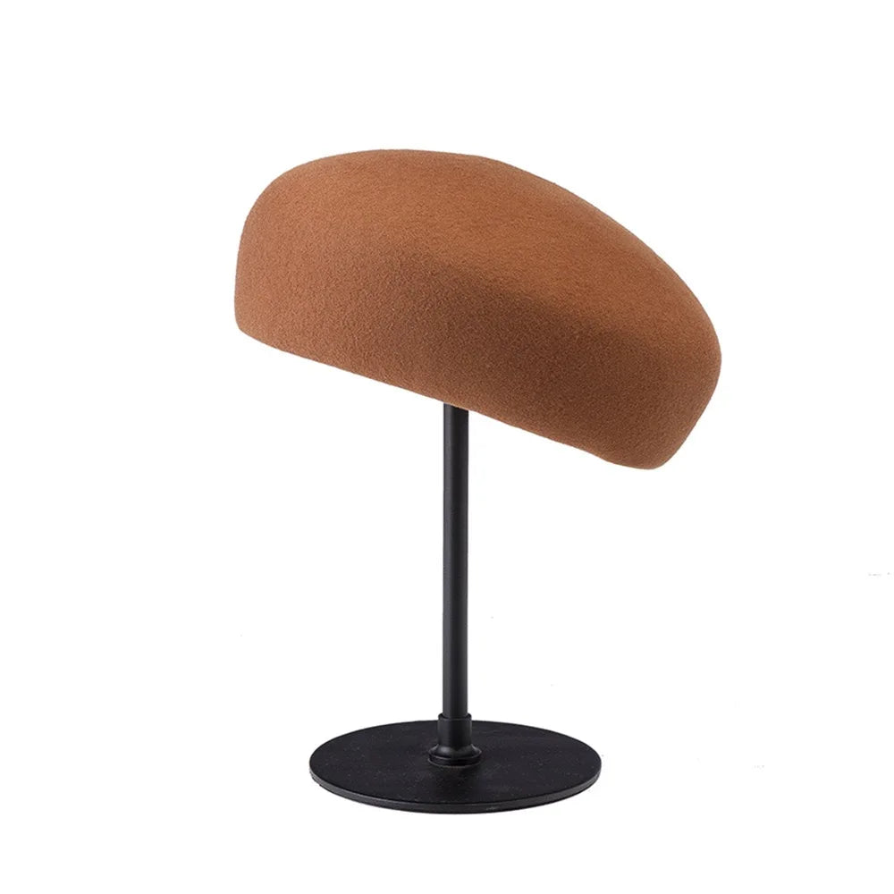 Retro Flight Attendant Ball Hat Women's 100% Wool Felt Beret Party Charming Hat Wedding Cocktail Party Medicine Box Hat