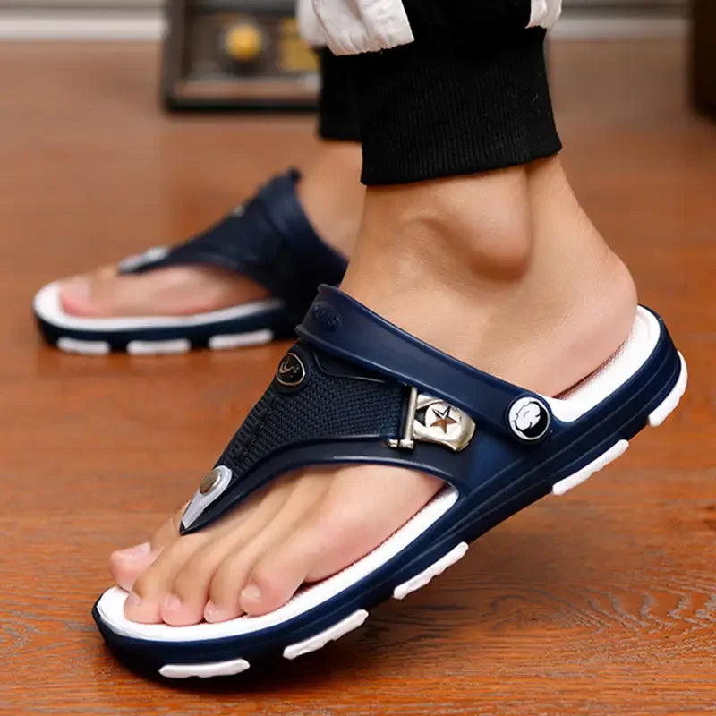 Sandals  Men Slippers Outdoor Beach Casual Shoes Zapatos De Hombre Indoor Durable Anti Slip Peep Toe New 2023