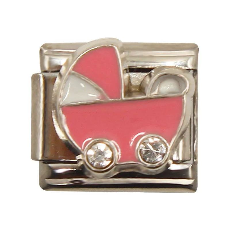 Mixed Charms Italian Link Charms Fits 9mm Stainless Steel Bracelet Jewelry Making DIY Watermelon Lamb Panda Decoration