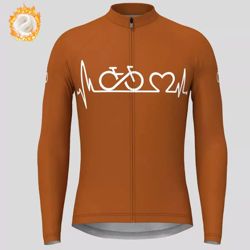 2022 Team Winter Cycling Jersey Men's Thermal Fleece Bicycle Clothing MTB Long Sleeve Warm Tops Road Bike Outdoor Sports Jacket