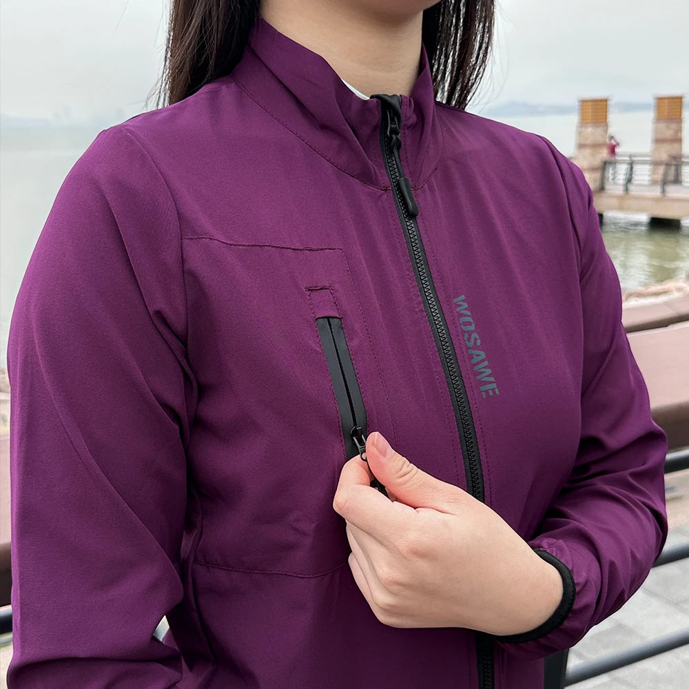 WOSAWE Women's Cycling Jacket Waterproof Windbreaker Cycling Clothing Women Road Bike Jacket Sport Bicycle Coat