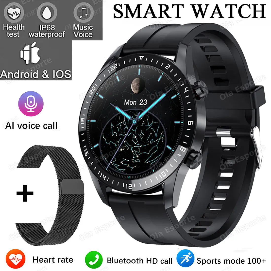 ECG+PPG Bluetooth Call Smart Watch Men Laser Health Blood Pressure Fitnes Sports Watches Man Sports Waterproof Smartwatch+Box