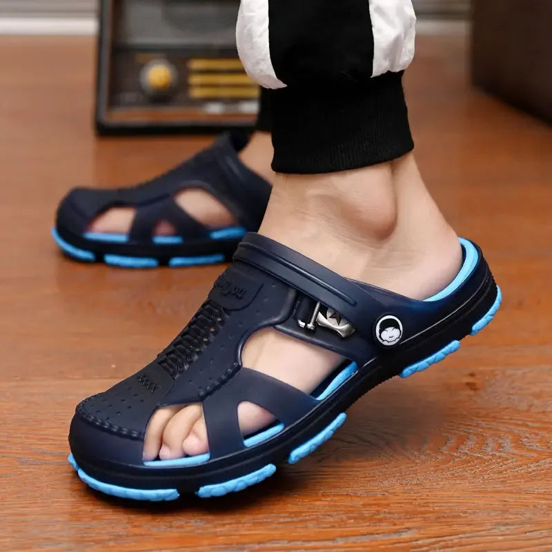 Sandals  Men Slippers Outdoor Beach Casual Shoes Zapatos De Hombre Indoor Durable Anti Slip Peep Toe New 2023